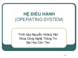Bài giảng chương 3 - Nguyên lý hệ điều hành