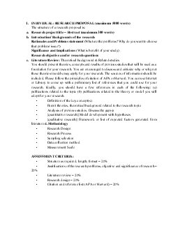 Individual Proposal Structure