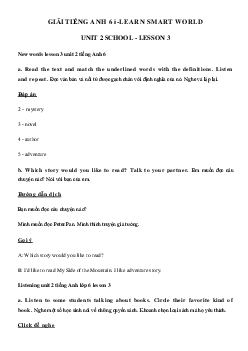 Tiếng Anh lớp 6 Unit 2 lesson 3 - Smart World