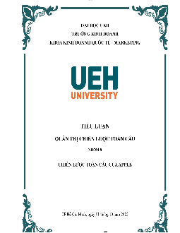 Tiểu luận: Chiến lược toàn cầu của Apple