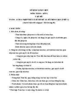 Giáo án Toán 2 sách Chân trời sáng tạo (cả năm) | Tuần 13 | Tiết 4