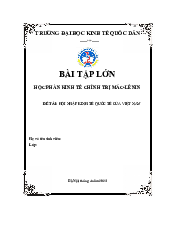 Bài tập lớn Kinh tế chính trị| Đại học Kinh Tế Quốc Dân