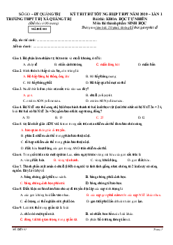 Đề thi thử THPT Quốc gia môn Sinh học năm 2020 lần 1 trường THPT Thị xã Quảng Trị