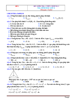Bộ đề kiểm tra 1 tiết chương 1: phép dời hình và phép đồng dạng (có đáp án)