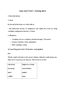 Giải Tiếng Anh 6 Unit 7: Looking Back | Global Success