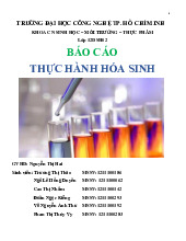 Báo cáo Thực hành Hóa sinh | Đại học Công nghệ Thành phố Hồ Chí Minh