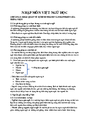 Tài liệu nhập môn môn Việt ngữ học | Đại Học Hà Nội