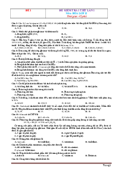 TOP 6 đề kiểm tra 1 tiết môn hóa học 12 lần 1 (có đáp án)
