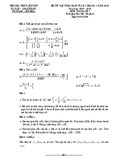 Đề ôn tập Toán 7 tháng 03 năm 2020 trường THPT chuyên Hà Nội – Amsterdam