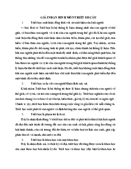Bộ câu hỏi tự luận dạng nhận định đúng sai môn Triết học Mác - Lenin có hướng dẫn giải
