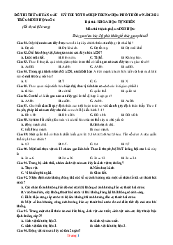 Đề luyện thi TN THPT 2021 môn sinh học chuẩn cấu trúc đề minh họa số 6 (có đáp án và lời giải chi tiết)