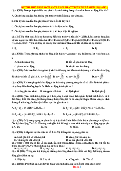 Đề luyện thi tốt nghiệp 2023 môn lý bám sát minh họa - Đề 7 (có lời giải)