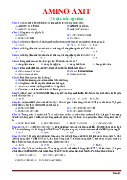 Trắc nghiệm Amino axit hóa học 12 (có đáp án)