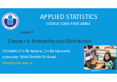 Probability and Distribution | Bài giảng số 7 chương 4 học phần Applied statistics | Trường Đại học Quốc tế, Đại học Quốc gia Thành phố Hồ Chí Minh