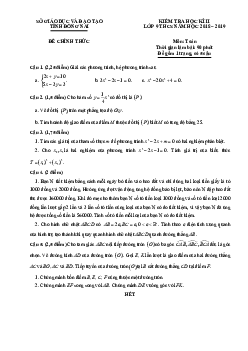 Đề thi học kì 2 Toán 9 năm học 2018 – 2019 sở GD&ĐT Đồng Nai