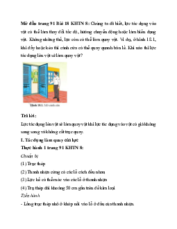 Giải Khoa học tự nhiên 8 bài 18: Lực có thể làm quay vật | Cánh diều