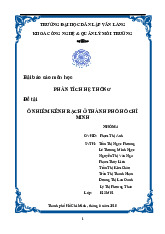 Báo cáo môn học Ô nhiễm kênh rạch ở Thành phố Hồ Chí Minh | Đại học Văn Lang