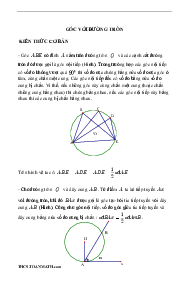Chuyên đề góc với đường tròn ôn thi vào lớp 10