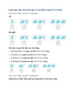 Giải SGK Toán lớp 3 trang 92, 93, 94 Thu thập, phân loại, ghi chép số liệu thống kê | Cánh diều