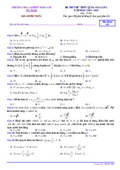 Đề thi thử Toán THPT Quốc gia 2020 lần 1 trường Nghi Sơn – Thanh Hoá