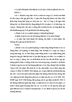 Câu hỏi tình huống Pháp luật đại cương (có đáp án) | Đại học Thương mại