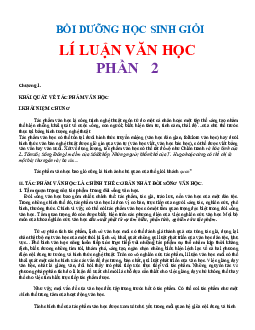Tài liệu bồi dưỡng học sinh giỏi Lí luận văn học phần 2
