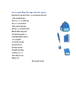 Giải VBT môn Tiếng việt 2 -  Bài 3: Khi trang sách mở ra | Chân trời sáng tạo