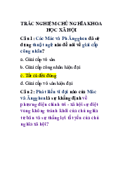 Trắc nghiệm chủ nghĩa xã hội khoa học | Trường đại học Công Nghệ Sài Gòn