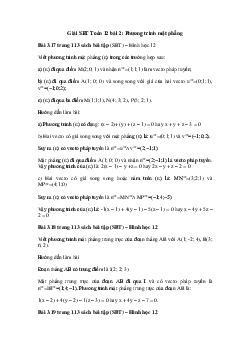 Giải SBT Toán 12 bài 2: Phương trình mặt phẳng