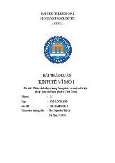 Phân Tích Lạm Phát Và Giải Pháp Hạn Chế Tại Việt Nam | Bài thảo luận kinh tế vĩ mô