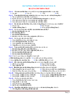 Bài tập trắc nghiệm địa 10 bài 28: địa lí ngành trồng trọt (có đáp án)