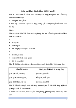 Soạn bài: Thực hành tiếng Việt trang 84 Ngữ Văn 8 | Kết nối tri thức