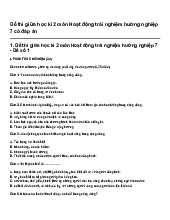 Đề thi giữa học kì 2 môn Hoạt động trải nghiệm hướng nghiệp 7 có đáp án