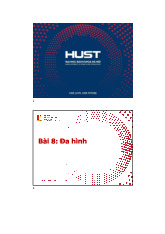 Bài 8: Đa hình môn Lập trình Java | Trường Đại học Bách Khoa Hà Nội