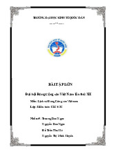 Đại hội Đảng Cộng sản Việt Nam lần thứ XII | Bài tập lớn môn Lịch sử đảng cộng sản Việt Nam