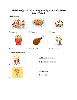 Phiếu bài tập cuối tuần Tiếng Anh 2 Global Success - Tuần 1