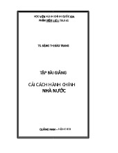 CẢI CÁCH HÀNH CHÍNH NHÀ NƯỚC | Môn Cải cách hành chính nhà nước - Học viện Hành chính Quốc gia