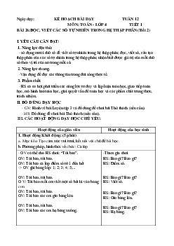 Giáo án Toán lớp 4 Tuần 12 | Chân trời sáng tạo
