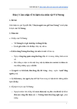 Cảm nhận về bi kịch của nhân vật Vũ Nương trong Chuyện người con gái Nam Xương | Văn mẫu lớp 9