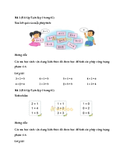 Giải Toán lớp 1 trang 42, 43 sách Cánh Diều