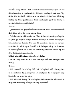 Giải Khoa học tự nhiên 8 bài 32: Dinh dưỡng và tiêu hóa ở người | Kết nối tri thức