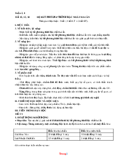 Giáo án Toán 10 Kết nối tri thức tuần 4