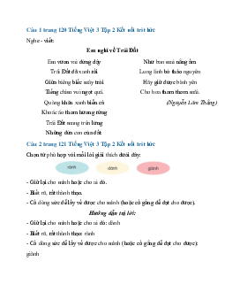 Giải SGK Tiếng Việt 3 trang 120, 121 Bài 27: Thư của ông Trái Đất gửi các bạn nhỏ - Viết | Kết nối tri thức