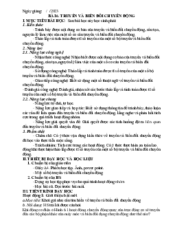 Giáo án Công nghệ 8 Bài 6: Truyền và biến đổi chuyển động | Chân trời sáng tạo
