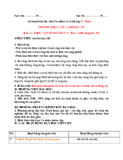 Giáo án Tự nhiên và xã hội 2 sách Chân trời sáng tạo (Cả năm)| Bài 14