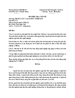 Bài kiểm tra cuối kì | Pháp luật và đạo đức báo chí | Đại học Khoa học Xã hội và Nhân văn, Đại học Quốc gia Thành phố HCM