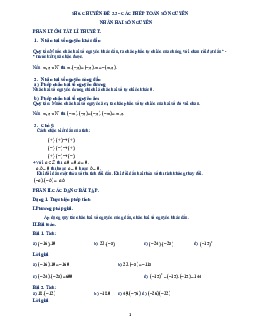 Tài liệu dạy thêm – học thêm chuyên đề phép nhân số nguyên