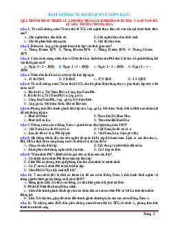 TOP 15 câu trắc nghiệm Lịch sử 9 bài 3: Quá trình phát triển của phong trào giải phóng dân tộc và sự tan rã của hệ thống thuộc địa (có đáp án)