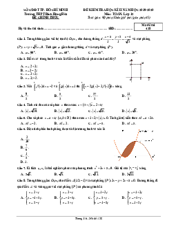 Đề thi học kì 2 Toán 12 năm 2019 – 2020 trường THPT Bình Hưng Hòa – TP HCM