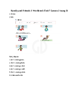 Family and Friends 3 Workbook Unit 7 Lesson 2 trang 51